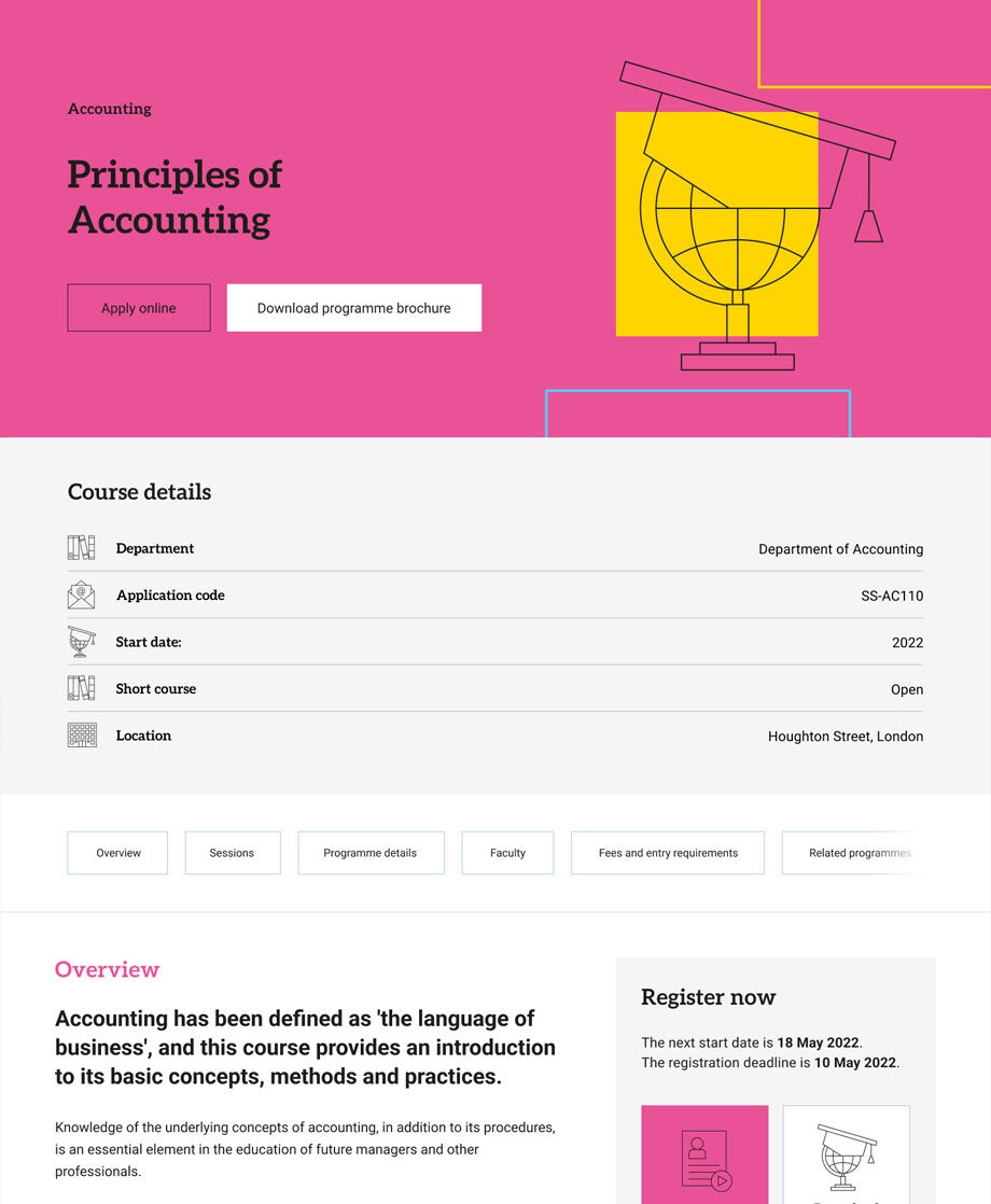 LSE Summer School Website project detail