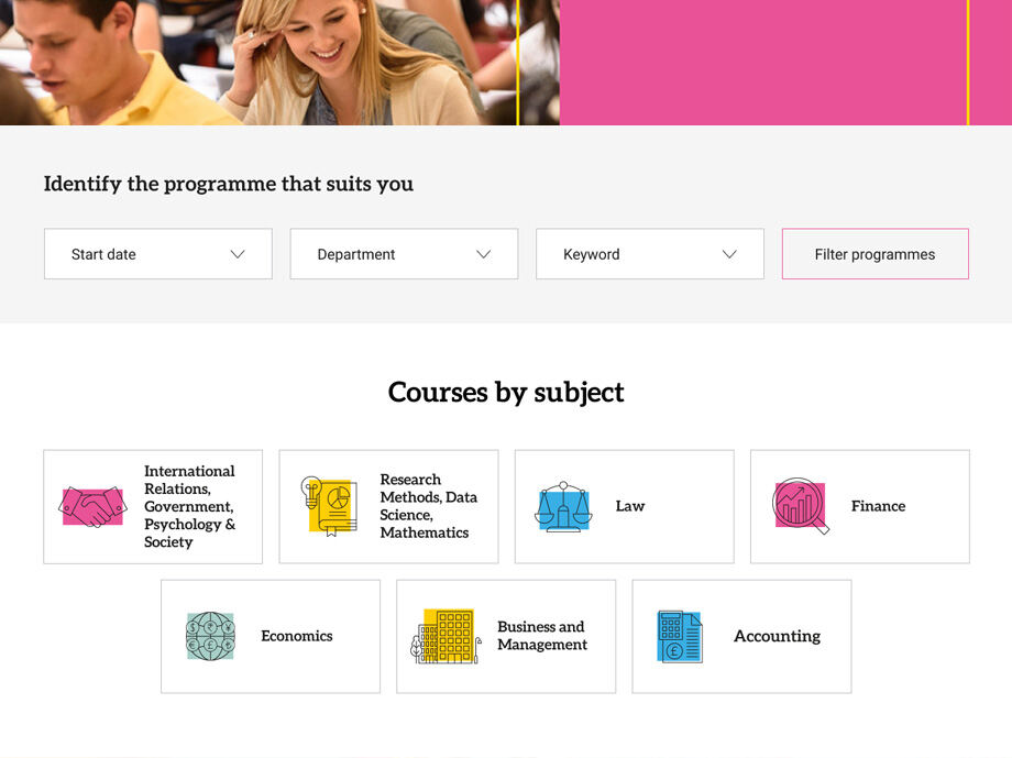 LSE Summer School Website project detail